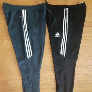 large 2 pair of Adidas Tiro21 Track Pants gray & black worn once